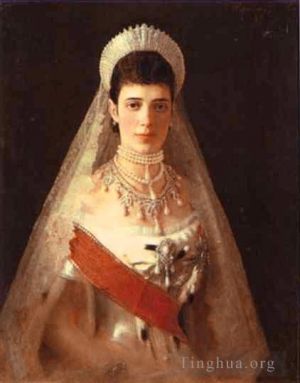 艺术家伊万·尼古拉耶维奇·克拉姆斯柯依作品《玛丽亚·费奥多罗夫娜皇后的肖像》