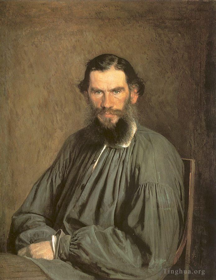 伊万·尼古拉耶维奇·克拉姆斯柯依 的油画作品 -  《作家列夫·托尔斯泰的肖像》