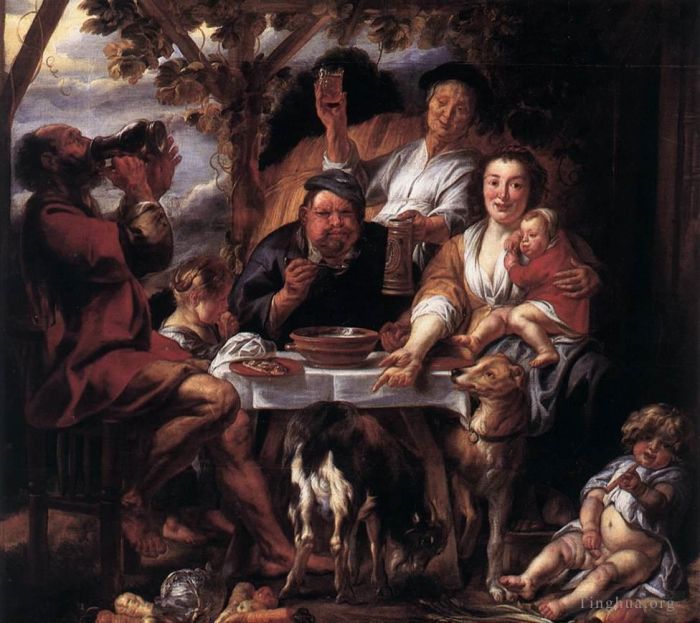 雅各布·乔登斯 的油画作品 -  《吃人》