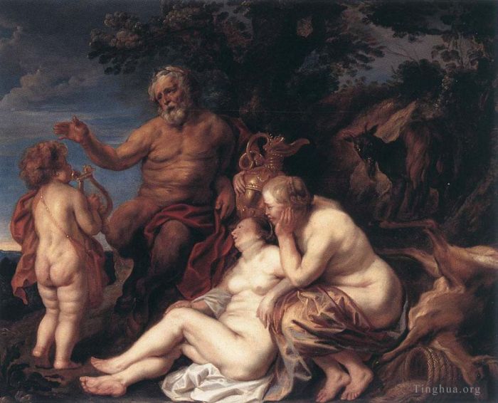 雅各布·乔登斯 的油画作品 -  《木星的教育》