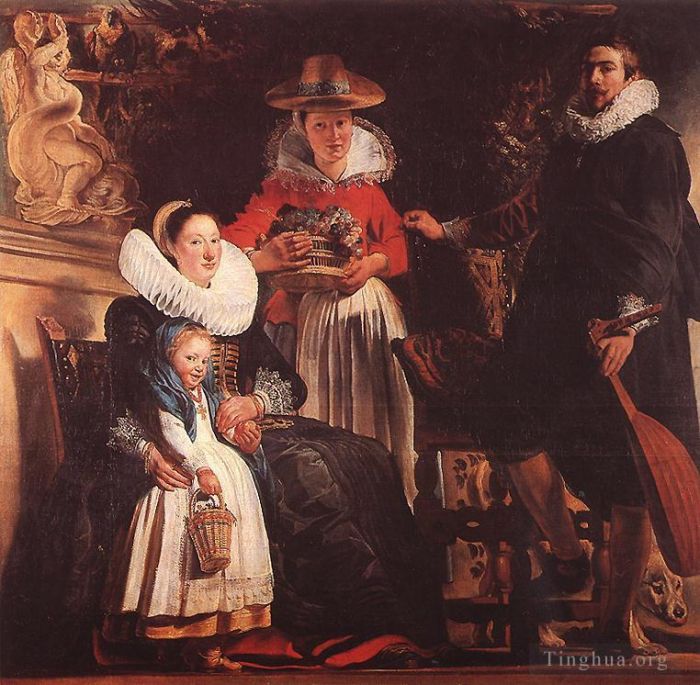 雅各布·乔登斯 的油画作品 -  《艺术家家庭》