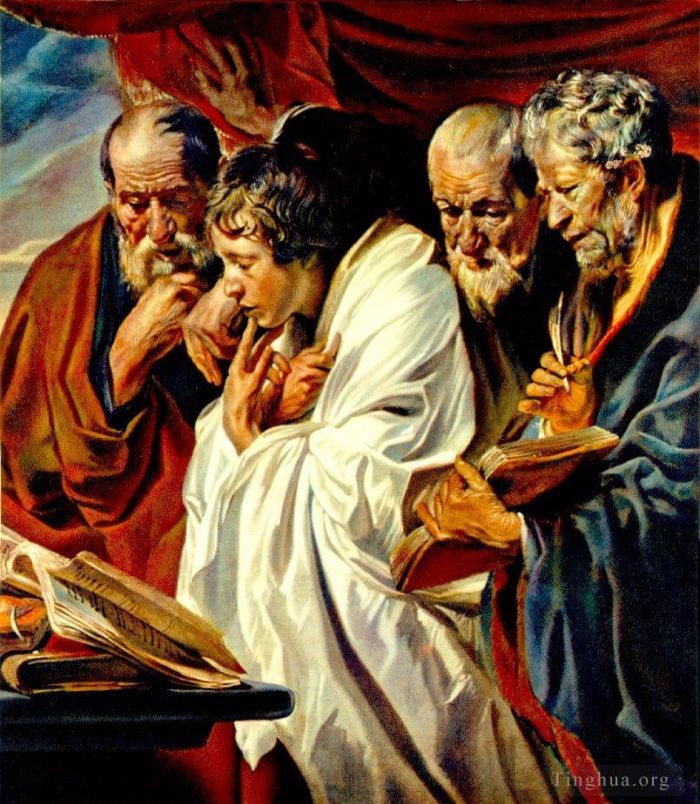 雅各布·乔登斯 的油画作品 -  《四位福音传道者》