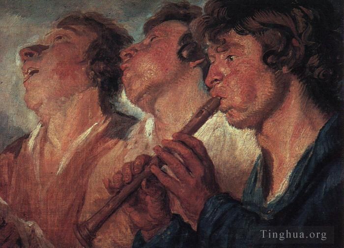 雅各布·乔登斯 的油画作品 -  《巡回音乐家》