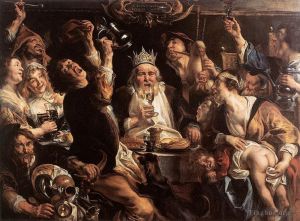 艺术家雅各布·乔登斯作品《国王喝酒》