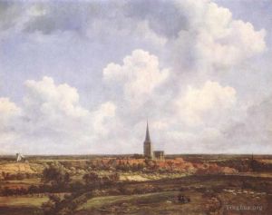 艺术家雅各布·凡·罗伊斯达尔作品《风景与教堂和村庄》