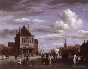 艺术家雅各布·凡·罗伊斯达尔作品《阿姆斯特丹水坝广场》