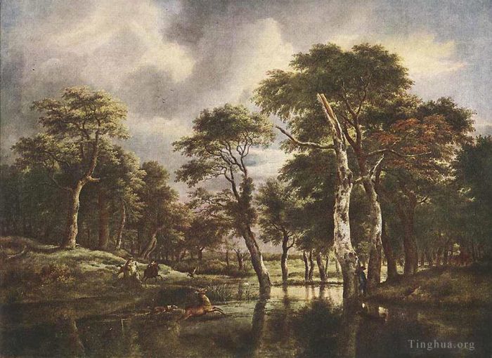 雅各布·凡·罗伊斯达尔 的油画作品 -  《打猎》