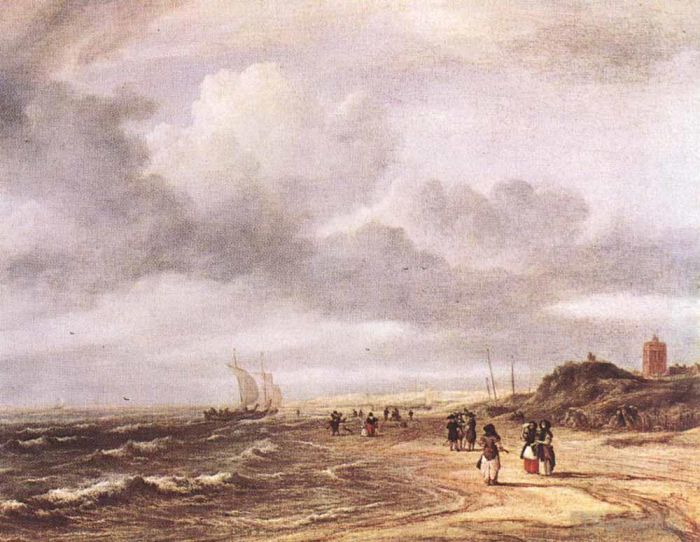 雅各布·凡·罗伊斯达尔 的油画作品 -  《滨海埃格蒙德海岸》
