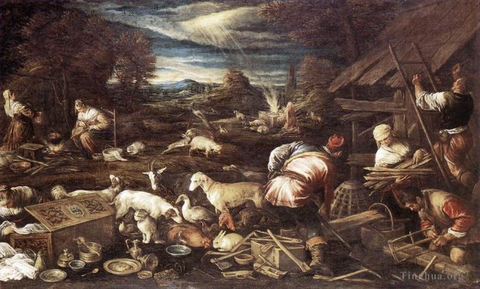 雅各布·巴萨诺 的油画作品 -  《诺亚的牺牲》