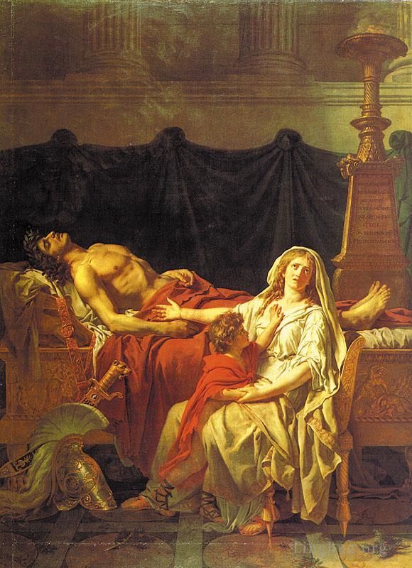 雅克·路易·大卫 的油画作品 -  《安德洛玛刻哀悼赫克托cgf》