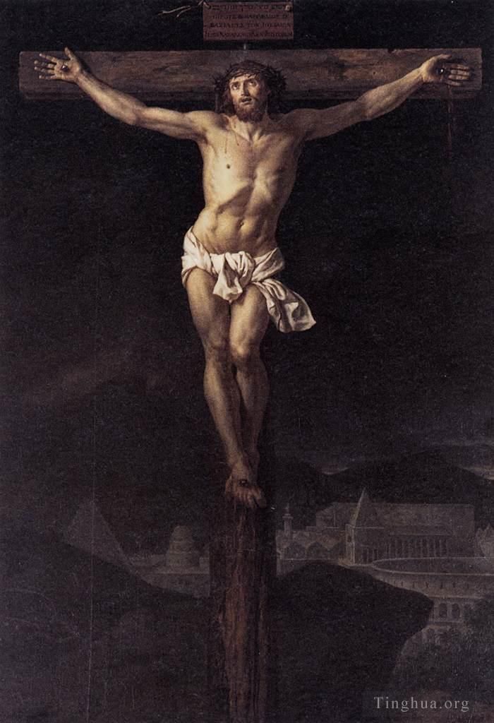 雅克·路易·大卫 的油画作品 -  《基督在十字架上》