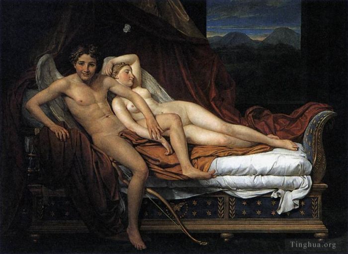雅克·路易·大卫 的油画作品 -  《丘比特与普赛克》