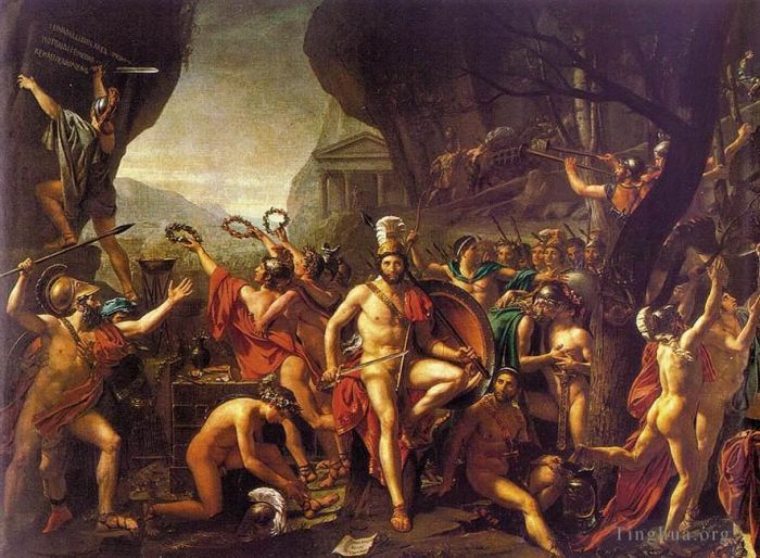 雅克·路易·大卫 的油画作品 -  《列奥尼达在温泉关》