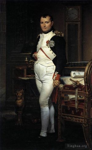 艺术家雅克·路易·大卫作品《拿破仑在他的书房里》