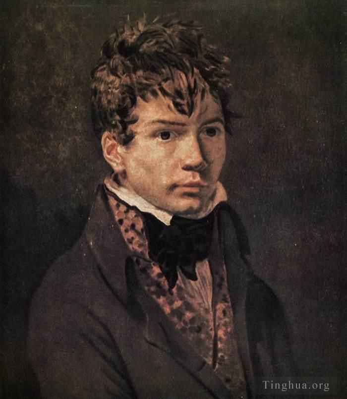雅克·路易·大卫 的油画作品 -  《安格尔肖像》