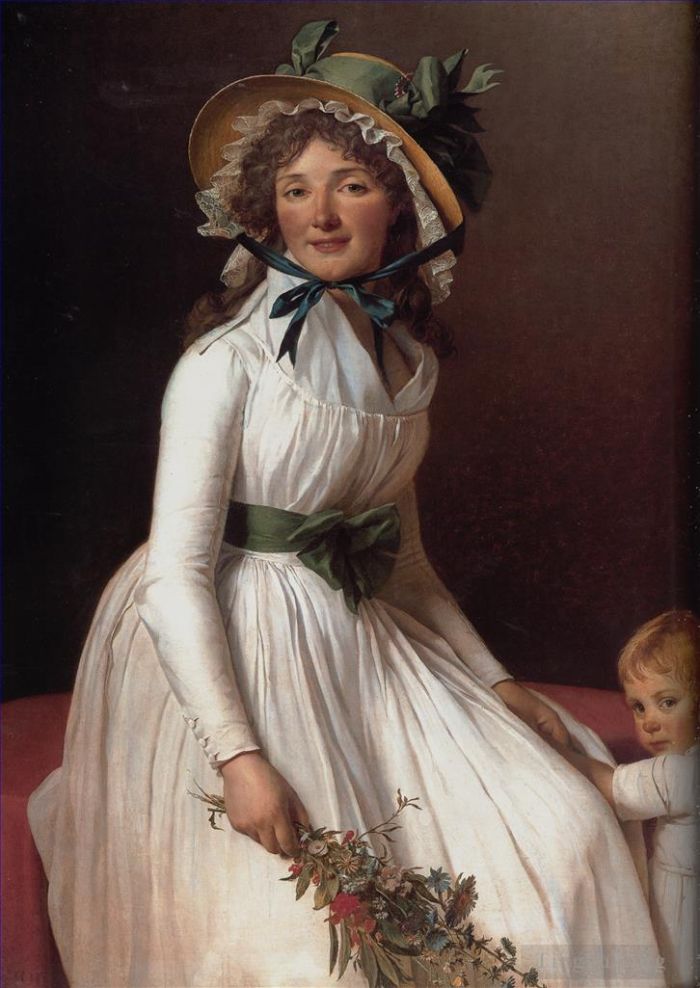 雅克·路易·大卫 的油画作品 -  《艾米莉·塞扎伊特和她儿子的肖像》