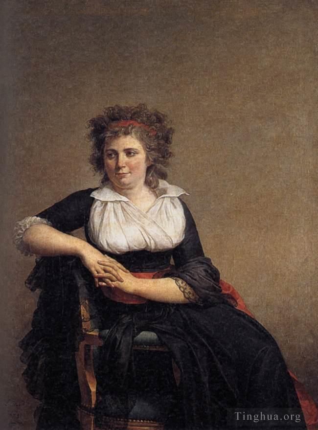 雅克·路易·大卫 的油画作品 -  《奥维利埃侯爵夫人的肖像》