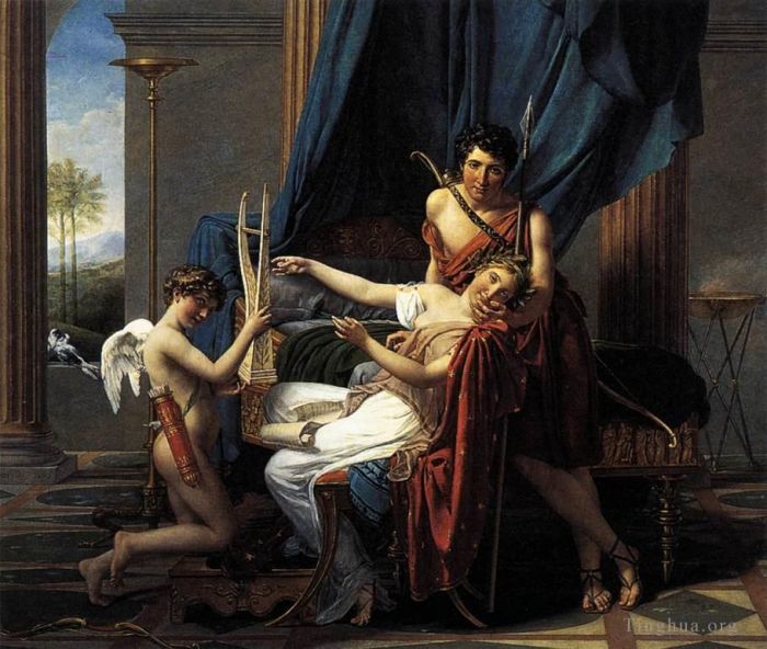 雅克·路易·大卫 的油画作品 -  《萨福和法翁》