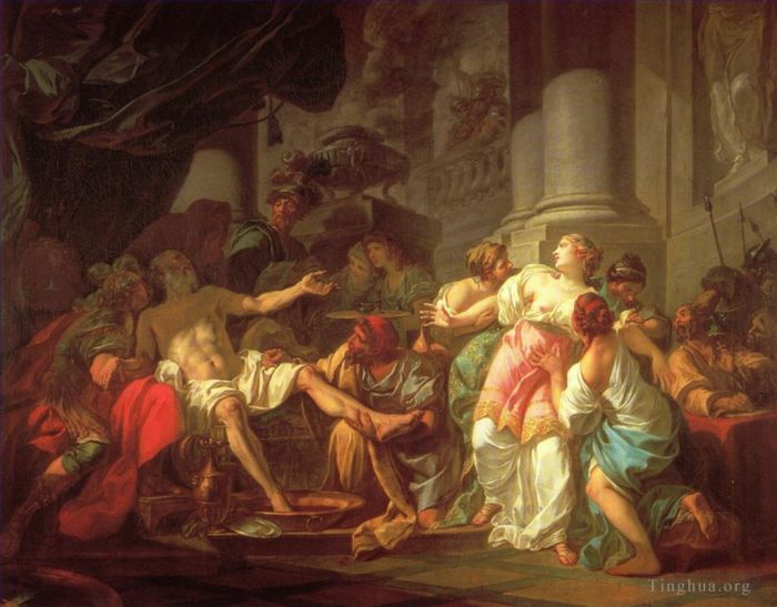 雅克·路易·大卫 的油画作品 -  《塞内卡之死》