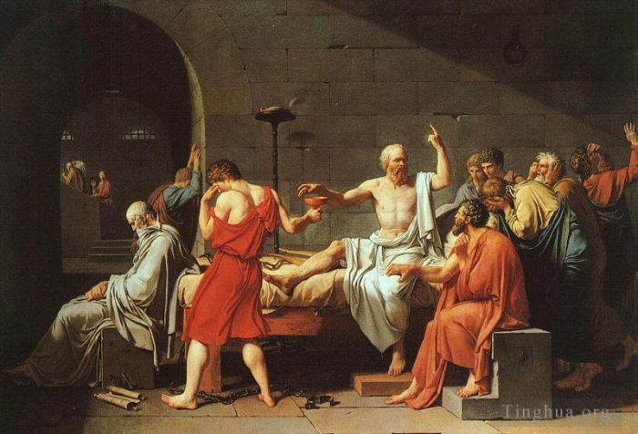 雅克·路易·大卫 的油画作品 -  《苏格拉底之死cgf》