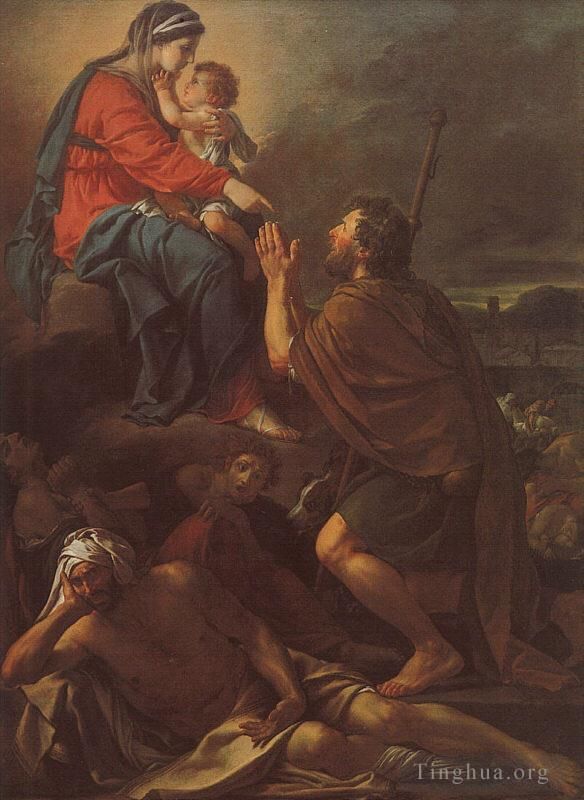 雅克·路易·大卫 的油画作品 -  《圣罗克cgf》