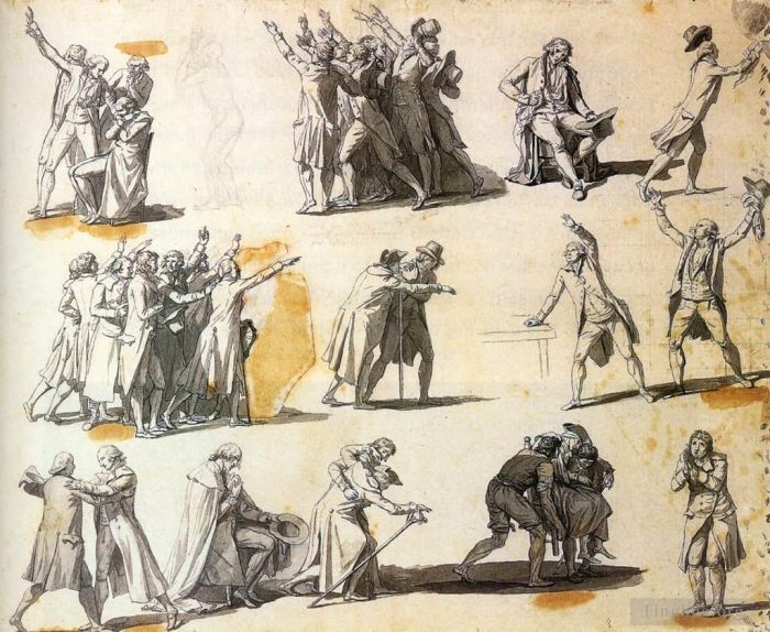 雅克·路易·大卫 的各类绘画作品 -  《代表们宣誓》