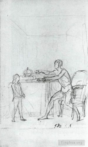 艺术家雅克·路易·大卫作品《路易十六向他的儿子王太子展示宪法》