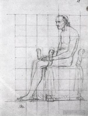 艺术家雅克·路易·大卫作品《教皇庇护七世的裸体研究》