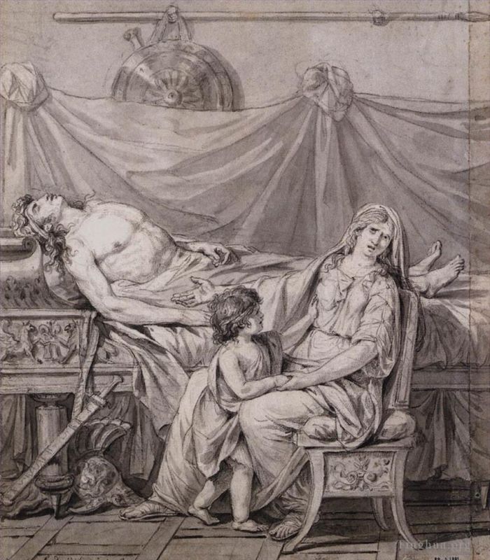 雅克·路易·大卫 的各类绘画作品 -  《安德洛玛克的悲伤》