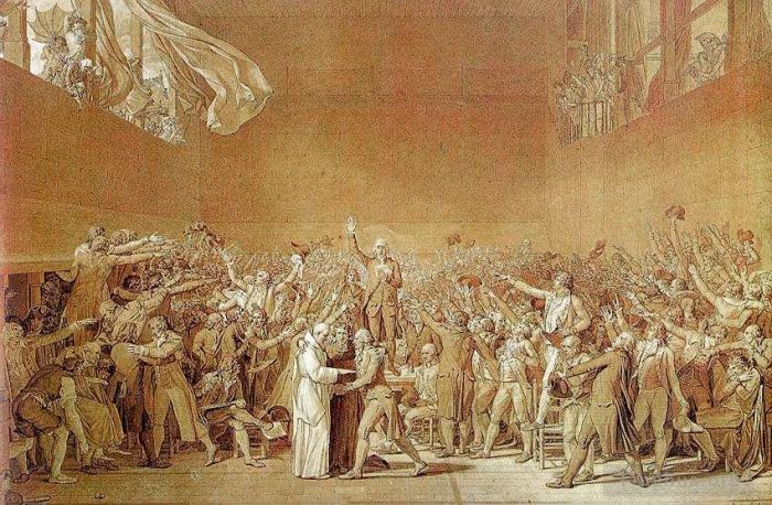 雅克·路易·大卫 的各类绘画作品 -  《网球场誓词》