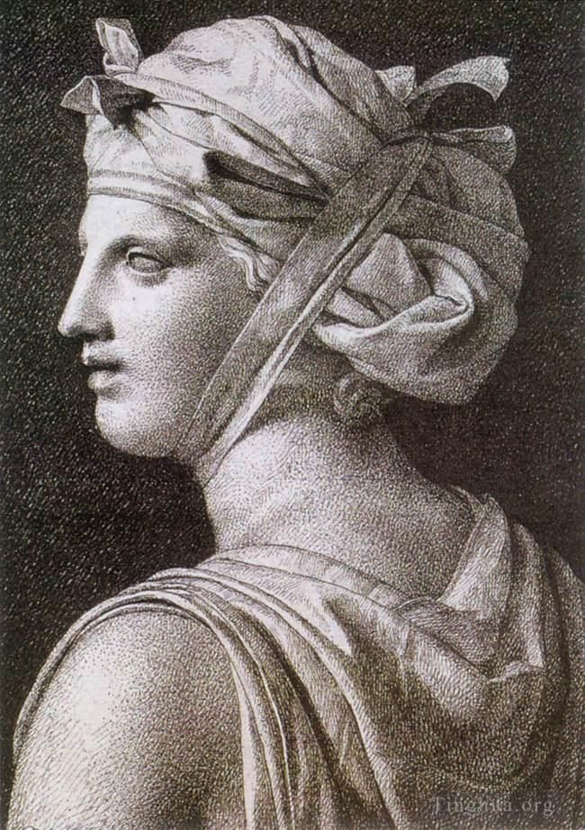 雅克·路易·大卫 的各类绘画作品 -  《戴头巾的女人》
