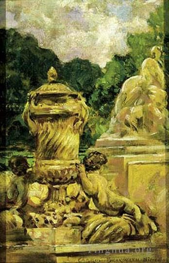 詹姆斯·卡罗尔·贝克威思 的油画作品 -  《Jardin,de,la,Fontaine,Aa,尼姆,法国》