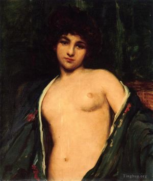 艺术家詹姆斯·卡罗尔·贝克威思作品《伊芙琳·内斯比特的肖像》