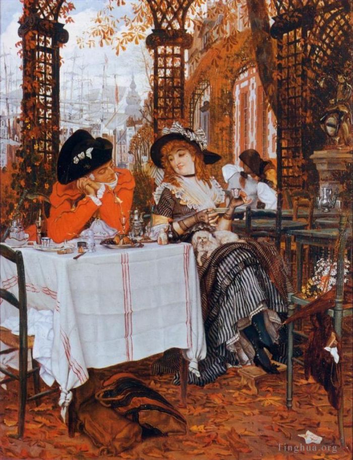 雅克·约瑟夫·蒂索 的油画作品 -  《午餐会》