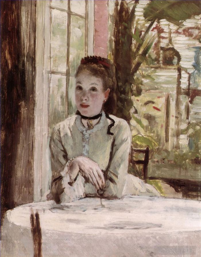 雅克·约瑟夫·蒂索 的油画作品 -  《优雅室内的女人》