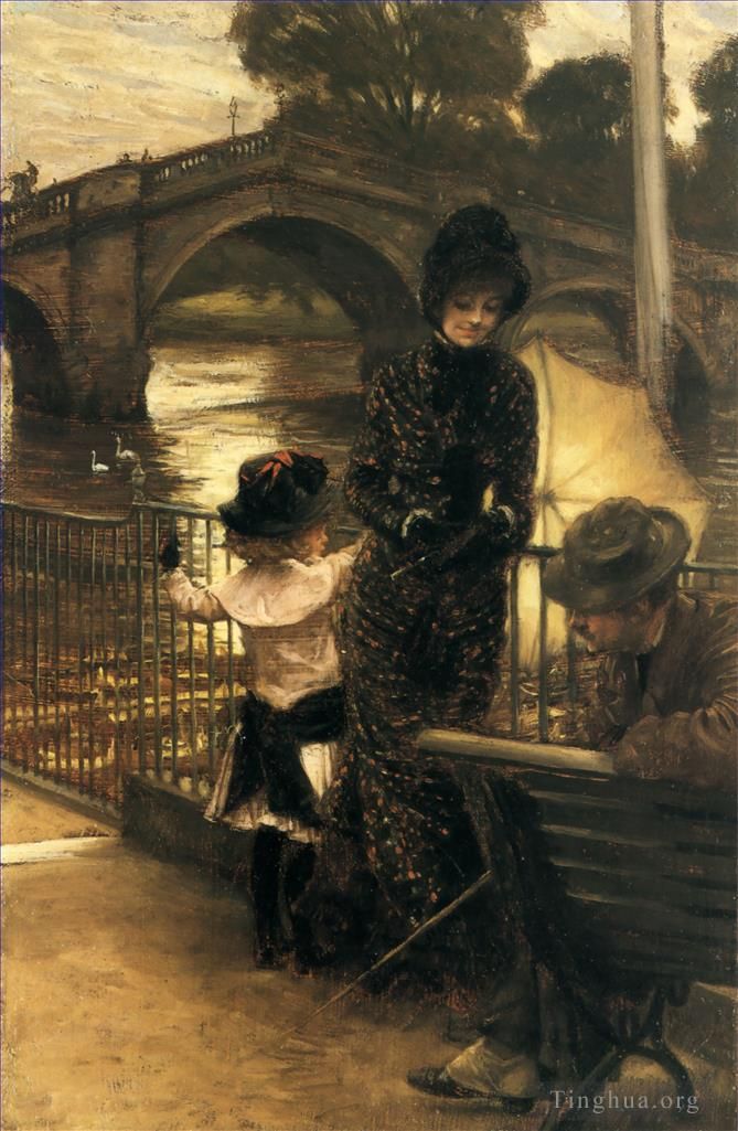 雅克·约瑟夫·蒂索 的油画作品 -  《里士满泰晤士河畔》