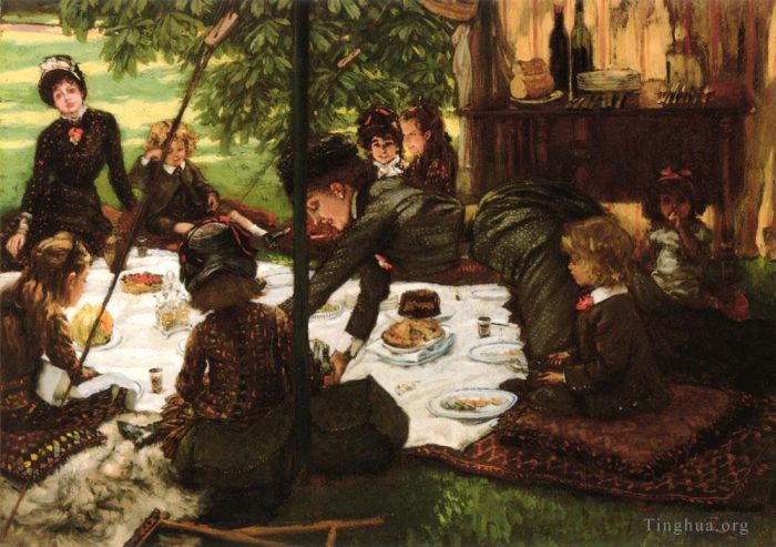 雅克·约瑟夫·蒂索 的油画作品 -  《儿童派对》