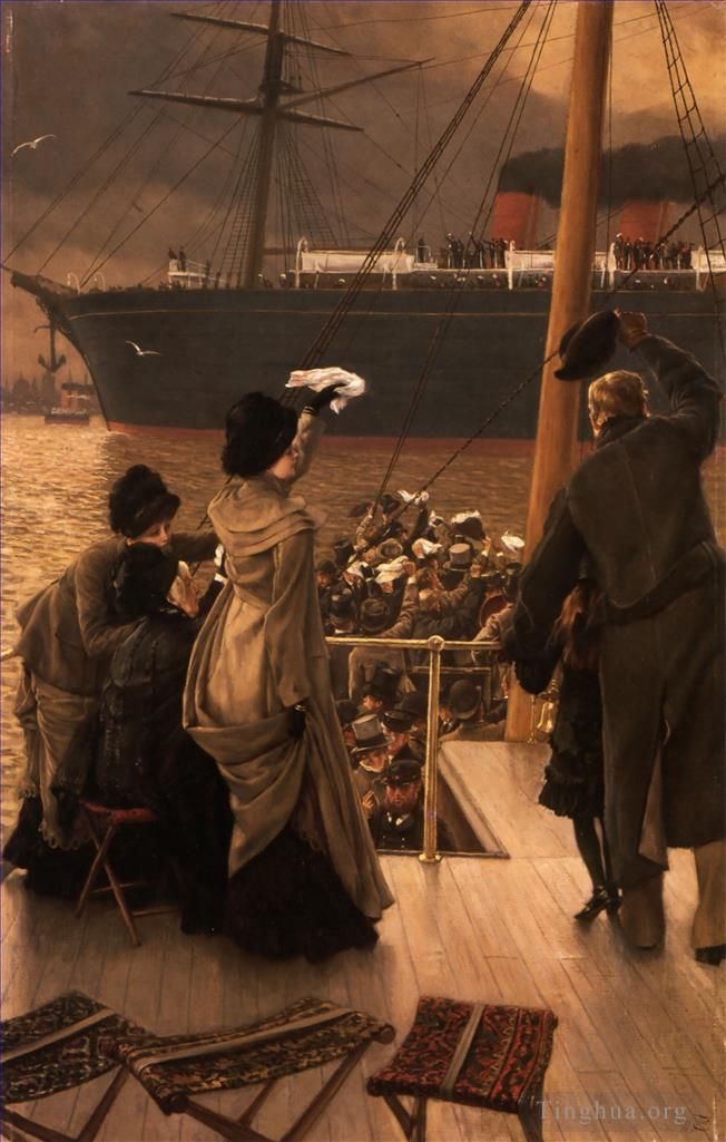雅克·约瑟夫·蒂索 的油画作品 -  《默西河再见》
