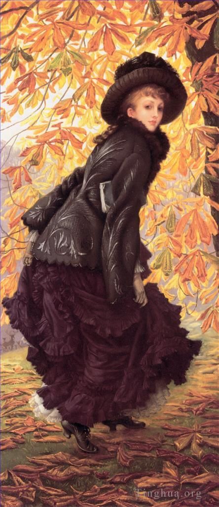 雅克·约瑟夫·蒂索 的油画作品 -  《十月天梭》