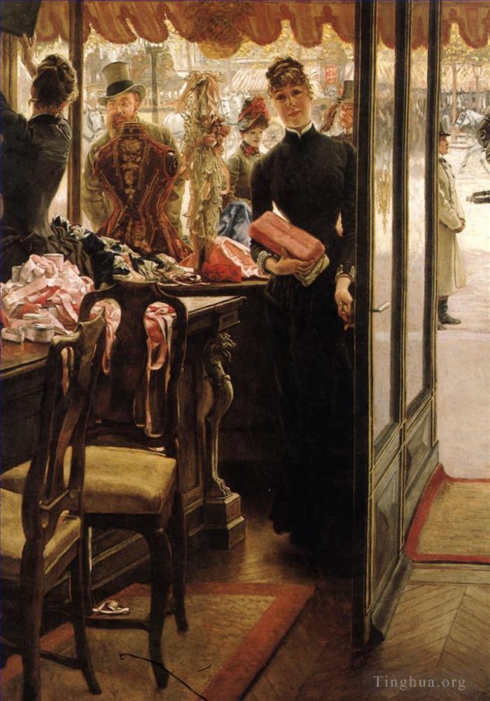 雅克·约瑟夫·蒂索 的油画作品 -  《女店员》