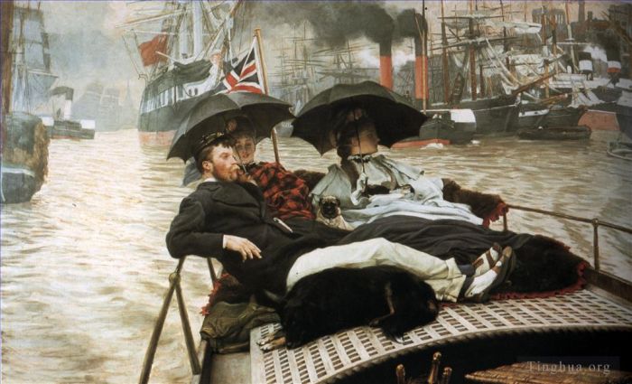 雅克·约瑟夫·蒂索 的油画作品 -  《泰晤士河》