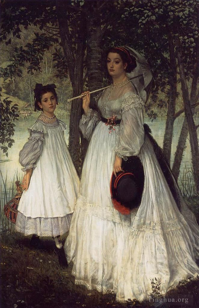 雅克·约瑟夫·蒂索 的油画作品 -  《两姐妹肖像》