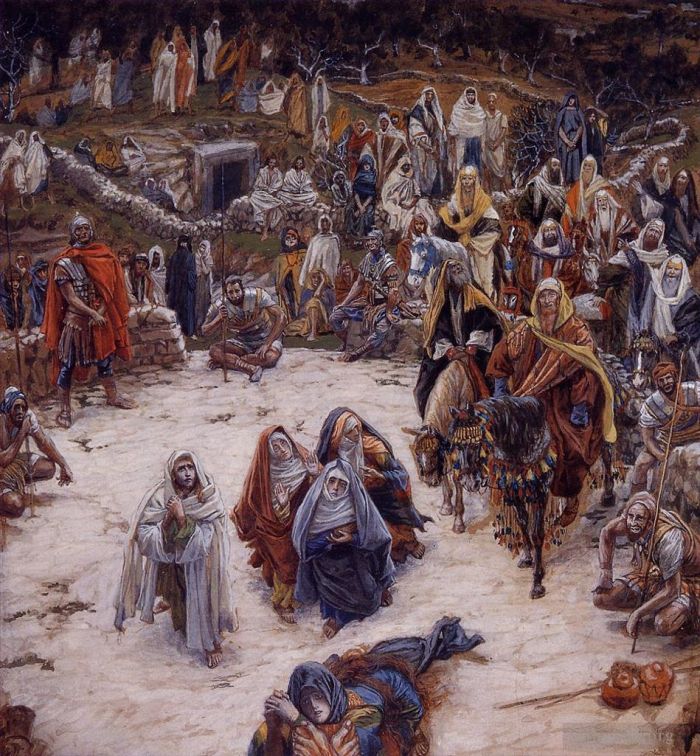 雅克·约瑟夫·蒂索 的油画作品 -  《我们的救主从十字架上看到了什么》