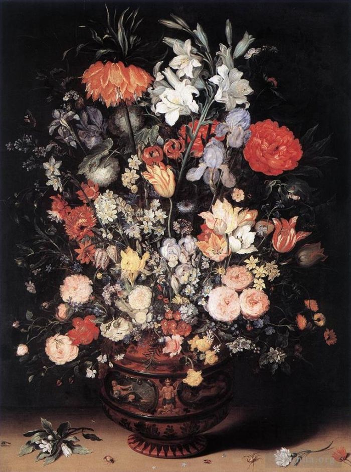 老扬·勃鲁盖尔 的油画作品 -  《花瓶里的花》
