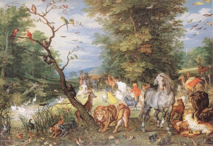老扬·勃鲁盖尔 的油画作品 -  《进入方舟的动物》