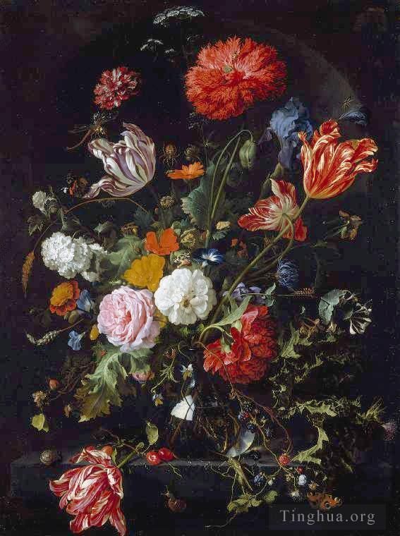 扬·戴维茨·德·希姆 的油画作品 -  《花朵》