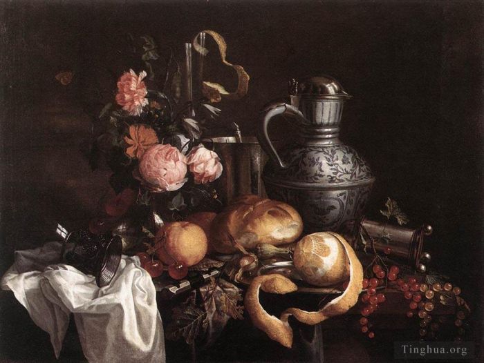 扬·戴维茨·德·希姆 的油画作品 -  《书籍静物》