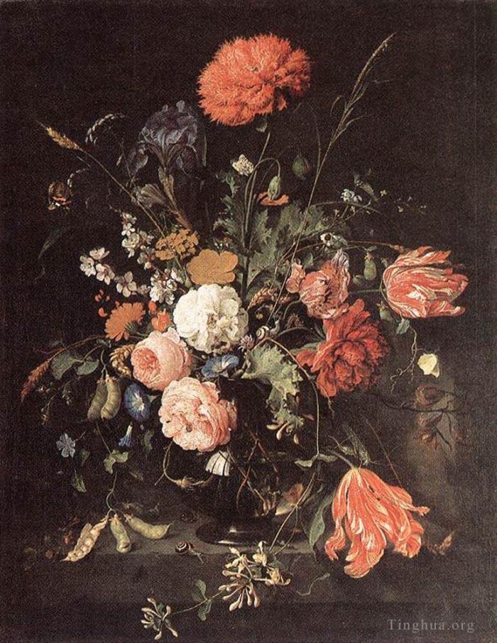 扬·戴维茨·德·希姆 的油画作品 -  《花瓶里的花,1》