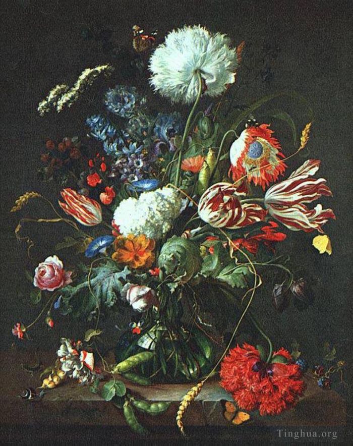 扬·戴维茨·德·希姆 的油画作品 -  《花瓶里的花》