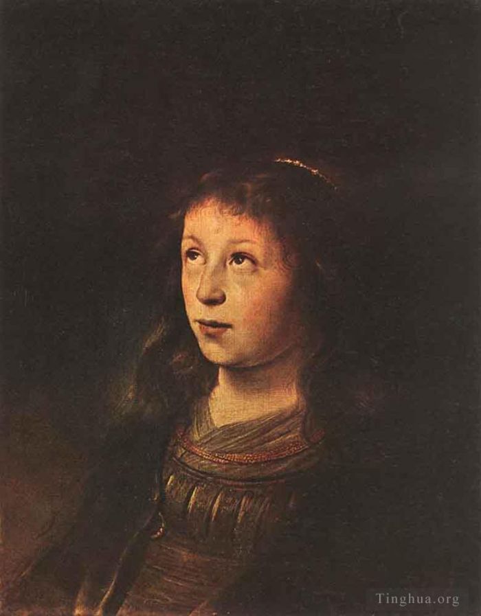 扬·利文斯 的油画作品 -  《一个女孩的肖像》